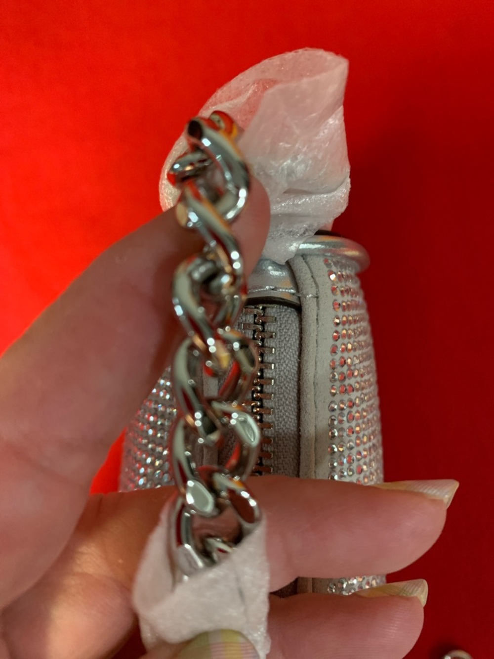 Michael Kors Silver Crystal-Embellished White Crossbody Bag - Picture 4 of 12
